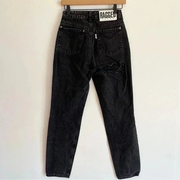 The Ragged Priest Butt Cut Black Mom Jeans High Waisted Pants Charcoal 26 - Picture 7 of 16